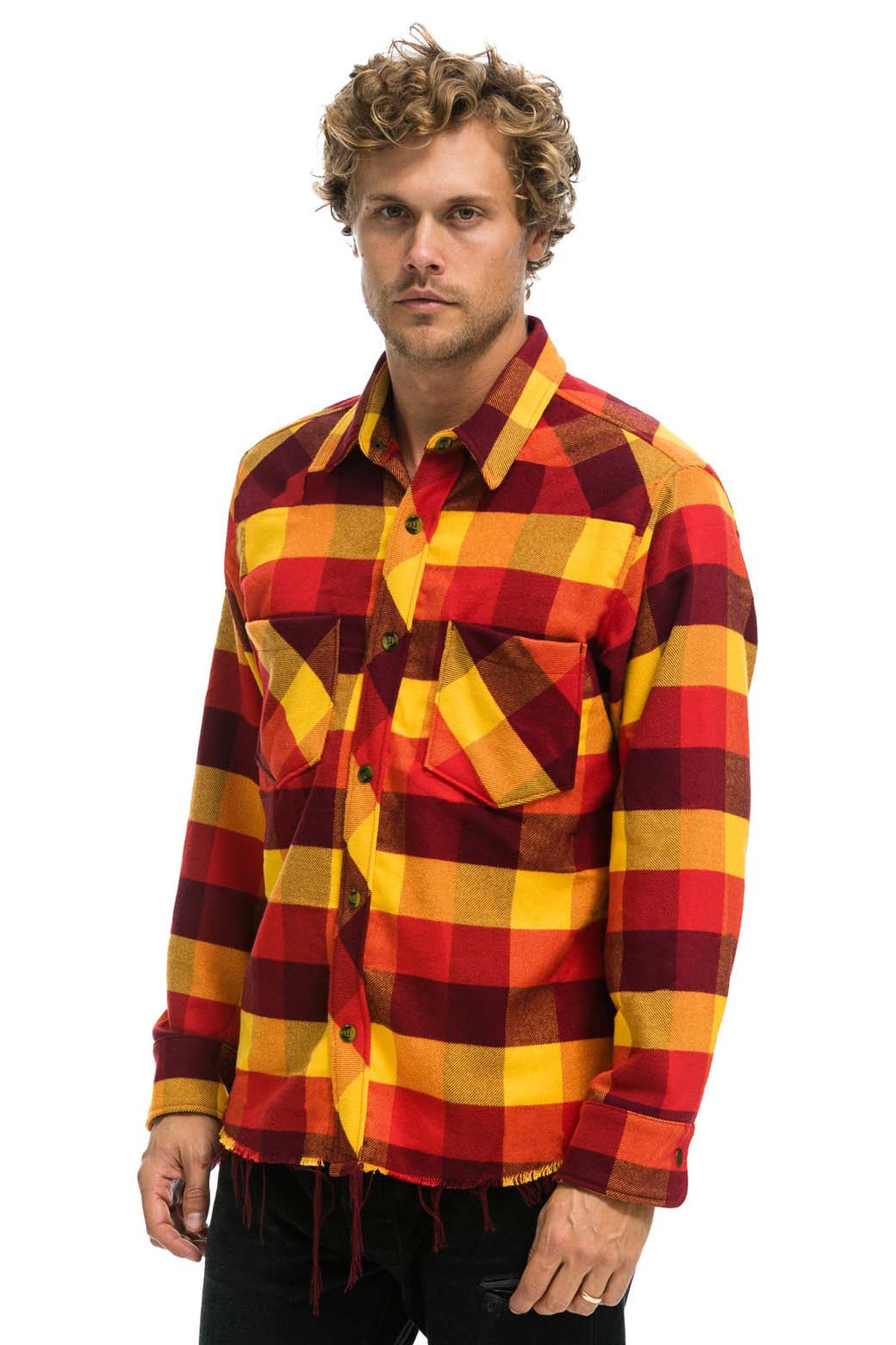 Retro PLAID FLANNEL WESTERN SHIRT - SURFY PLAID