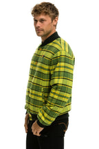 Retro PLAID UNISEX VARSITY JACKET - AVOCADO PLAID