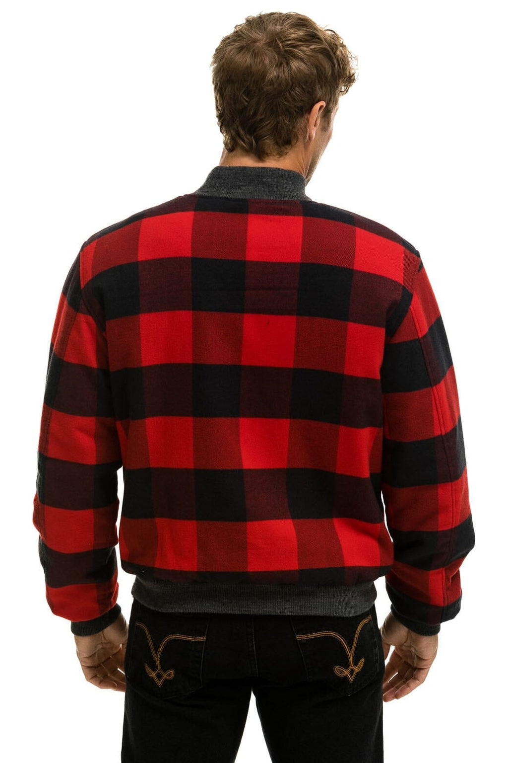 Retro PLAID UNISEX VARSITY JACKET - BUFFALO PLAID