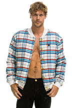 Retro PLAID UNISEX VARSITY JACKET - MONTAUK PLAID