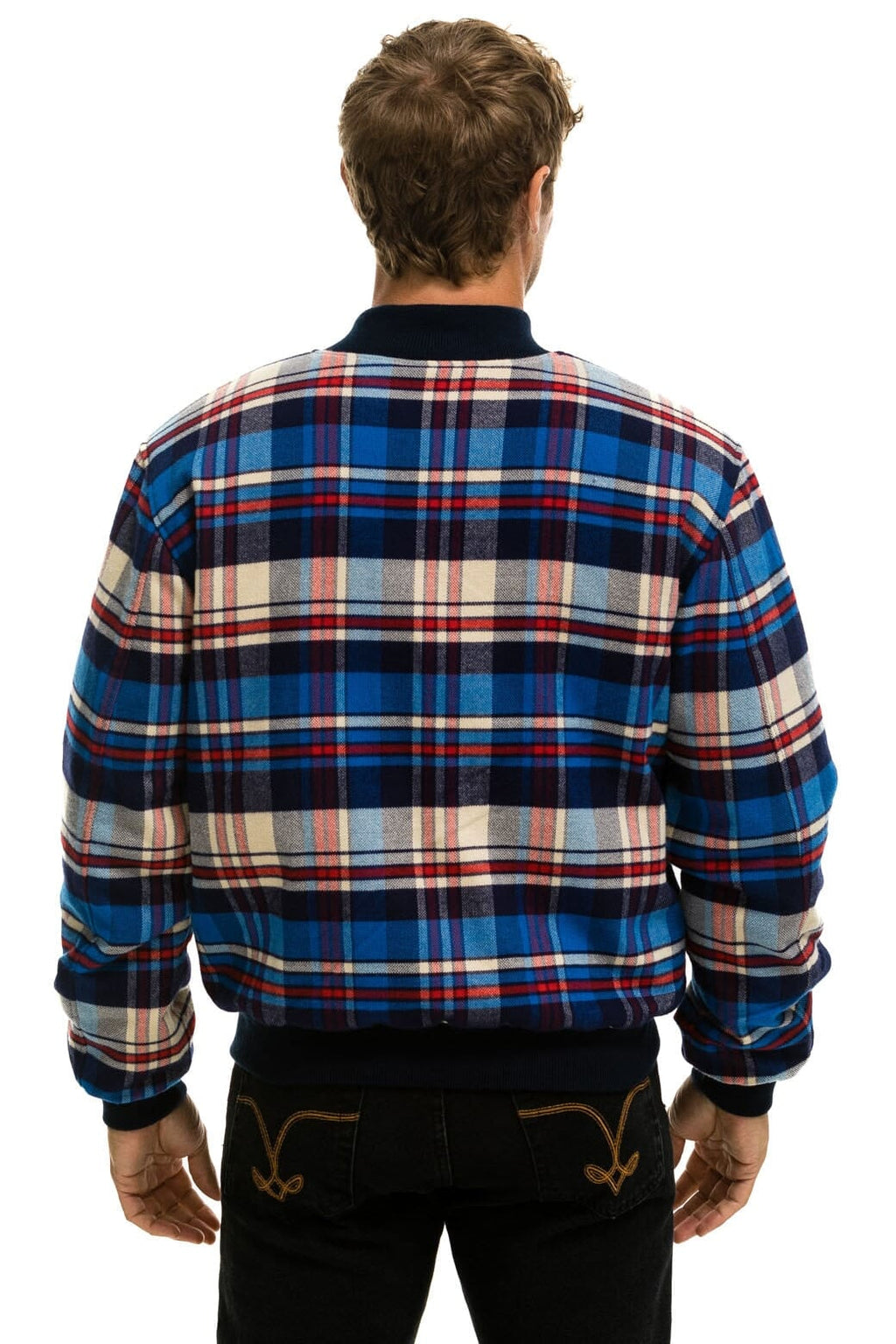 Retro PLAID UNISEX VARSITY JACKET - PATRIOT PLAID