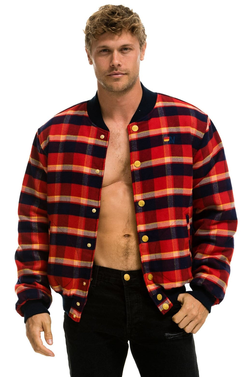 Retro PLAID UNISEX VARSITY JACKET - RUGBY PLAID