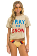 Retro PRAY FOR SNOW BOYFRIEND TEE - SAND