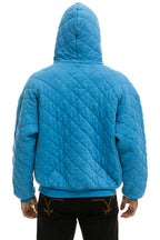 Retro QUILTED RELAXED PULLOVER HOODIE - OCEAN