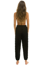 Retro QUILTED SWEATPANTS - BLACK