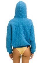 Retro QUILTED ZIP HOODIE RELAXED - OCEAN