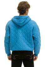 Retro QUILTED ZIP HOODIE RELAXED - OCEAN