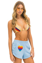 Retro RAINBOW HEART STITCH LOUNGER SHORT - ICE
