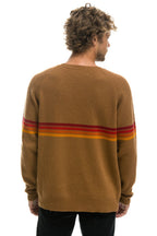 Retro RAINBOW STRIPE 4 UNISEX CASHMERE SWEATER - BUTTERSCOTCH