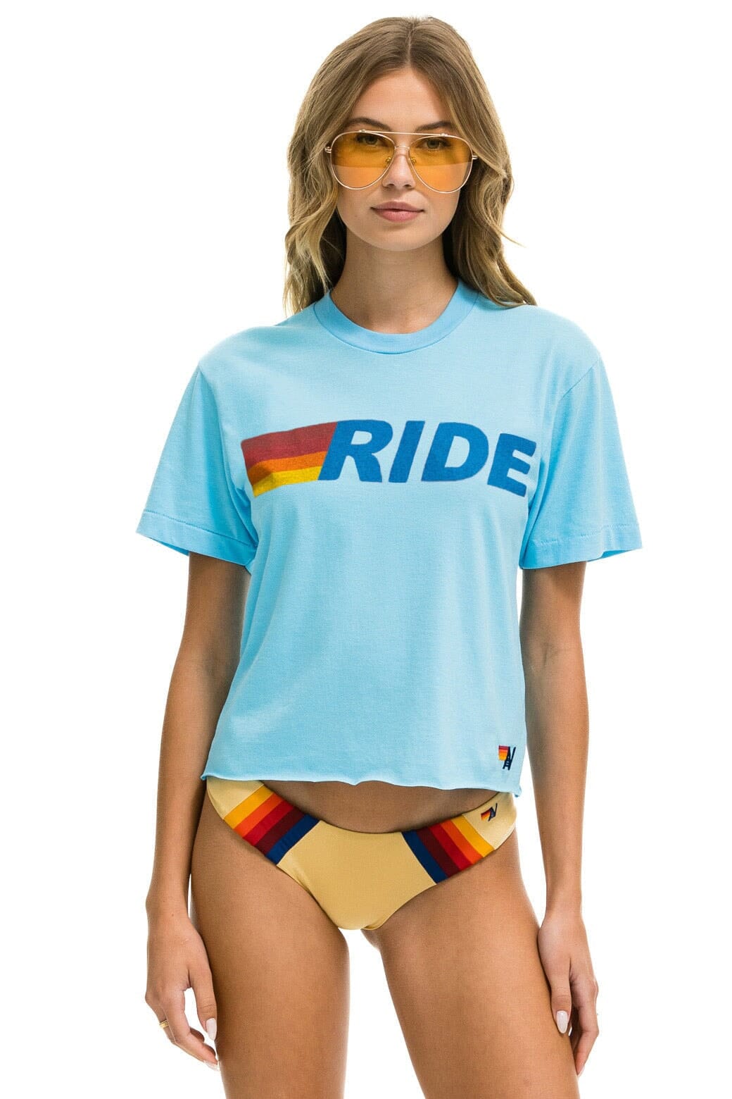 Retro RIDE LOGO BOYFRIEND TEE - SKY