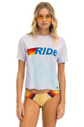 Retro RIDE LOGO BOYFRIEND TEE - TIE DYE BUBBLEGUM