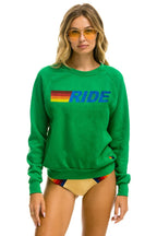 Retro RIDE LOGO CREW SWEATSHIRT - KELLY GREEN