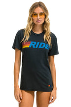 Retro RIDE LOGO TEE - CHARCOAL