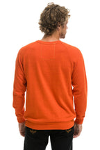 Retro RIDE LOGO WHITE CREW SWEATSHIRT - ORANGE