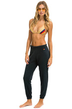 Retro RIDE LOGO WHITE SWEATPANTS - CHARCOAL