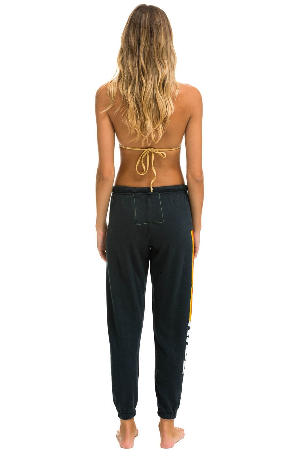 Retro RIDE LOGO WHITE SWEATPANTS - CHARCOAL