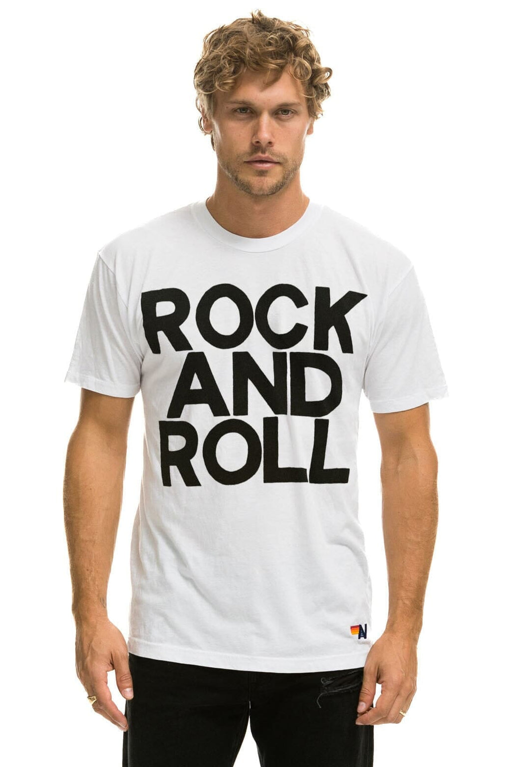 Retro ROCK AND ROLL TEE - WHITE