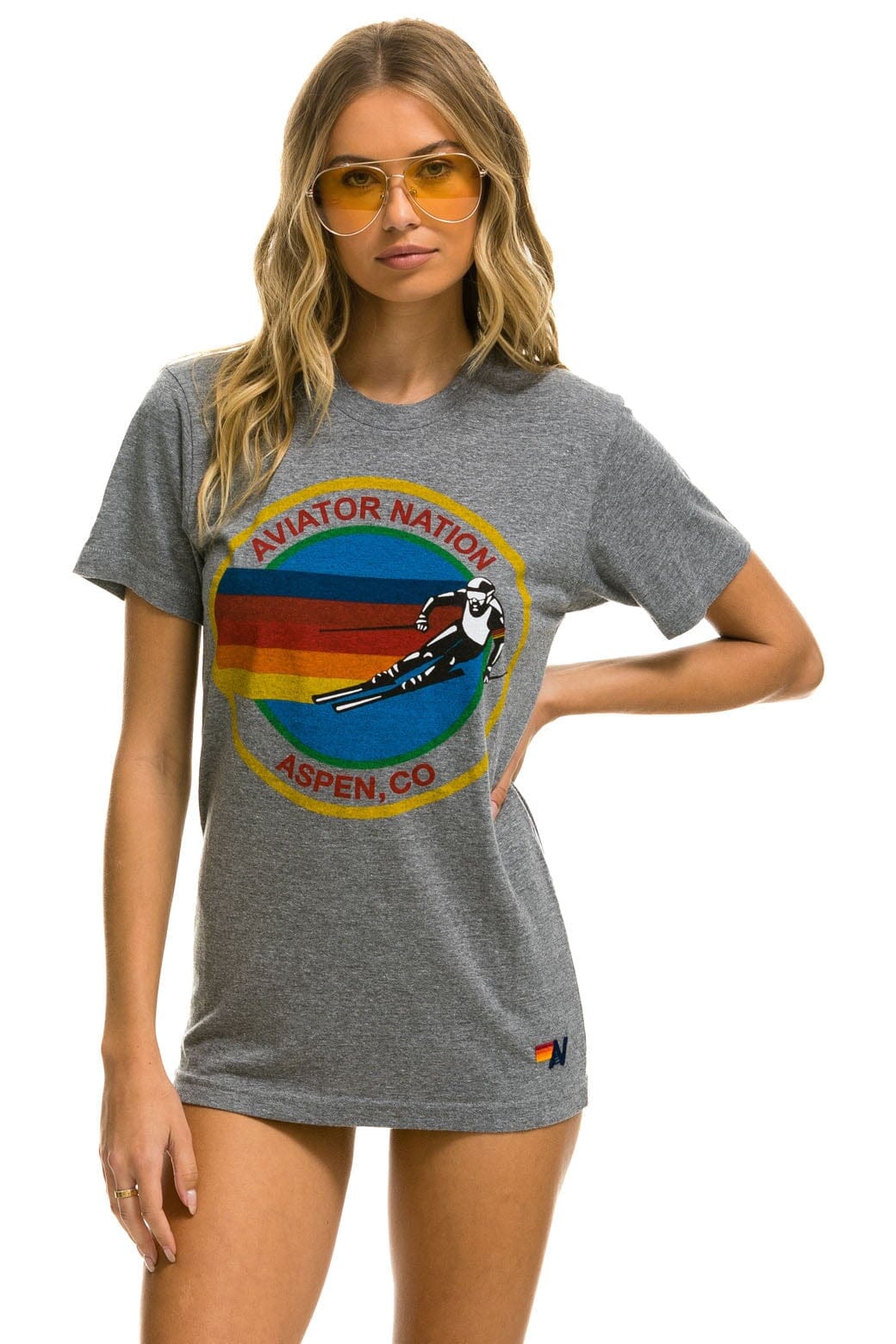 Retro SIGNATURE ASPEN TEE - HEATHER GREY