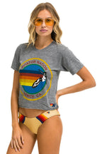 Retro SIGNATURE VENICE BOYFRIEND TEE - HEATHER GREY
