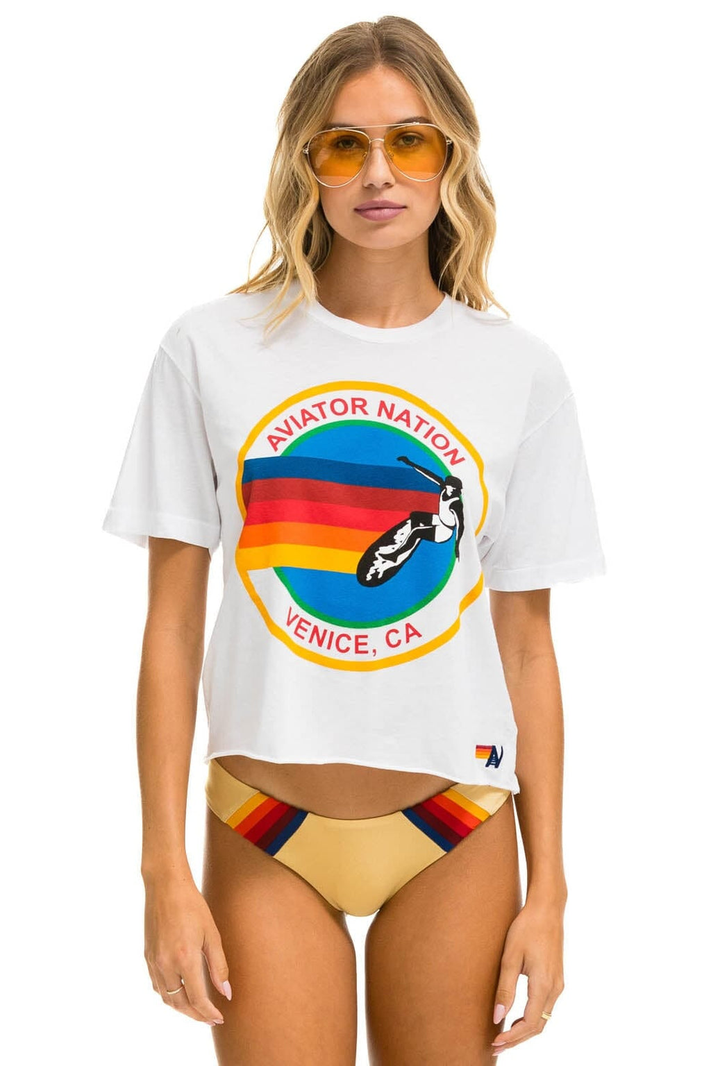 Retro SIGNATURE VENICE BOYFRIEND TEE - WHITE