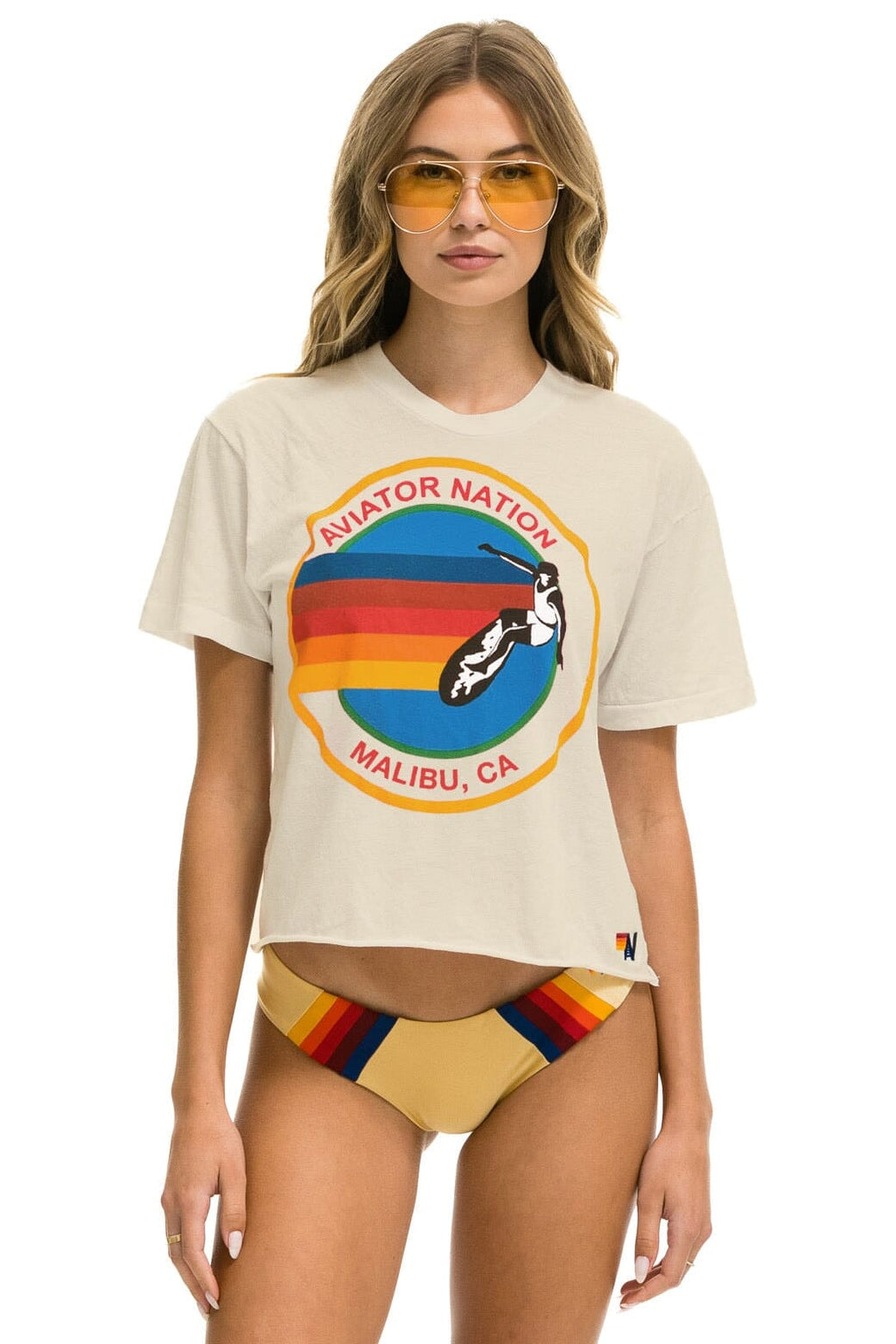 Retro SIGNATURE MALIBU BOYFRIEND TEE - VINTAGE WHITE