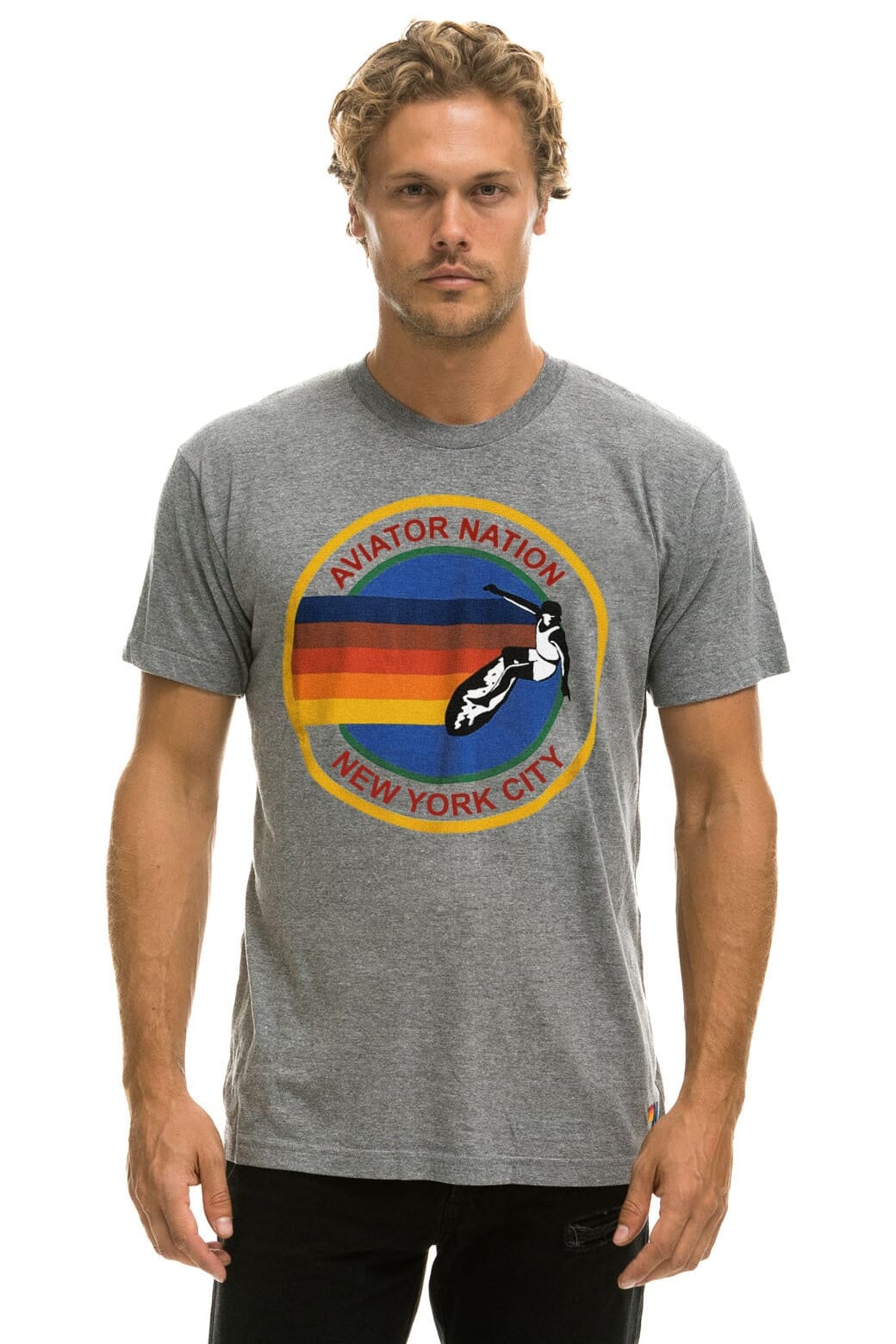 Retro SIGNATURE NEW YORK CITY TEE - HEATHER GREY
