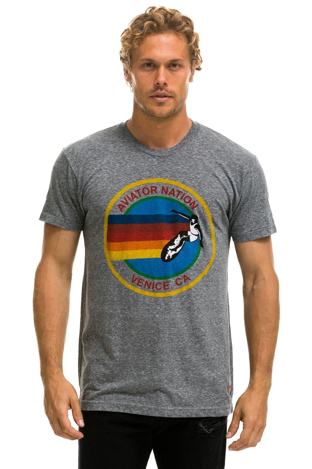Retro SIGNATURE VENICE TEE - HEATHER GREY