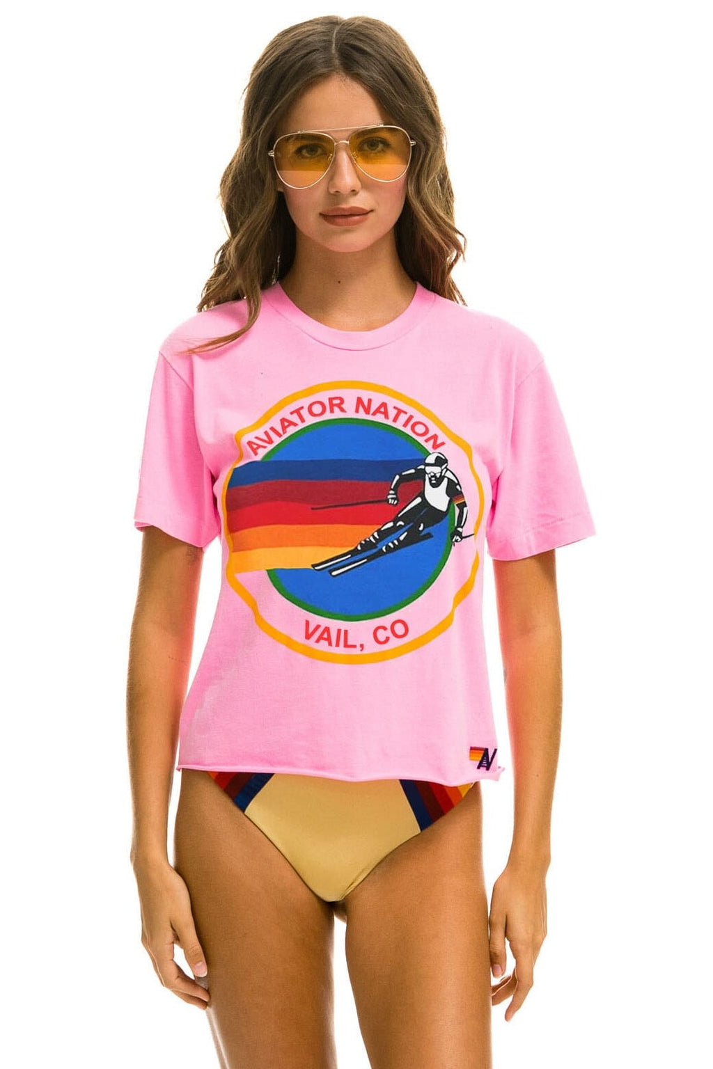 Retro SIGNATURE VAIL BOYFRIEND TEE - NEON PINK