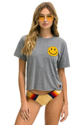 Retro SMILEY 2 BOYFRIEND TEE - HEATHER
