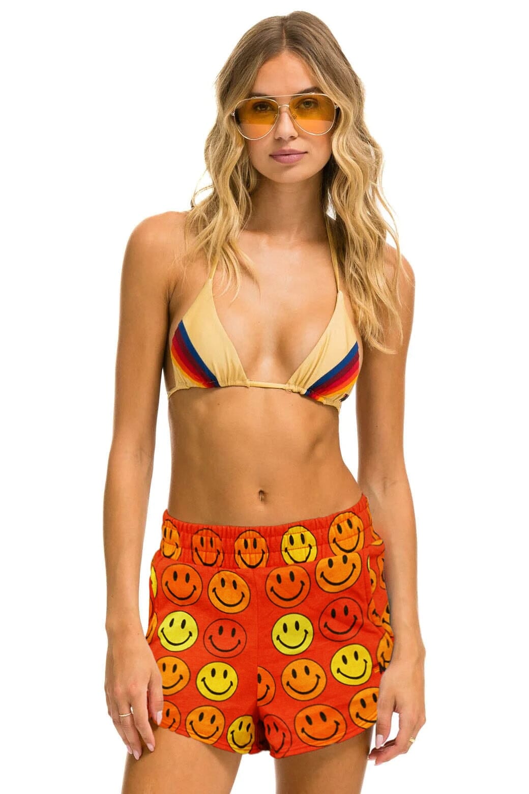 Retro SMILEY BINGO WOMENS LOUNGER SHORT - RED