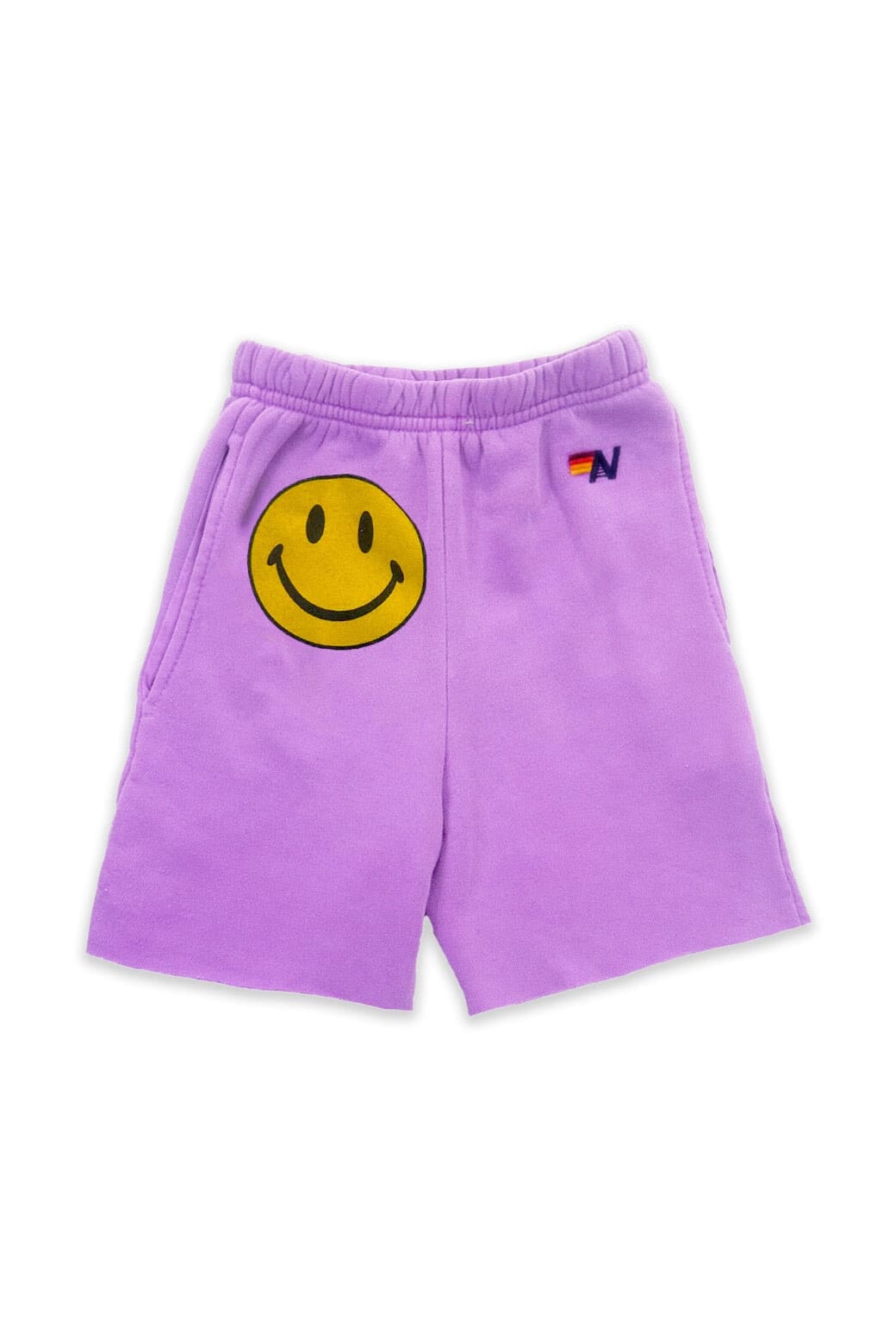 Retro SMILEY KIDS SWEATSHORTS - NEON PURPLE