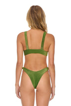 Retro SPARKLE RIVIERA KNOT CHEEKY BIKINI BOTTOMS - ARMY