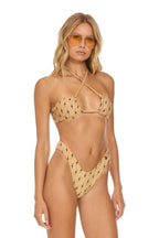 Retro SPARKLE ST TROPEZ SCRUNCH CHEEKY BIKINI BOTTOMS - BLACK BOLT REPEAT