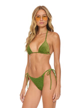 Retro SPARKLE TURKS SIDE TIE CHEEKY BIKINI BOTTOMS - ARMY
