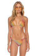Retro SPARKLE TURKS TRIANGLE BIKINI TOP - RAINBOW