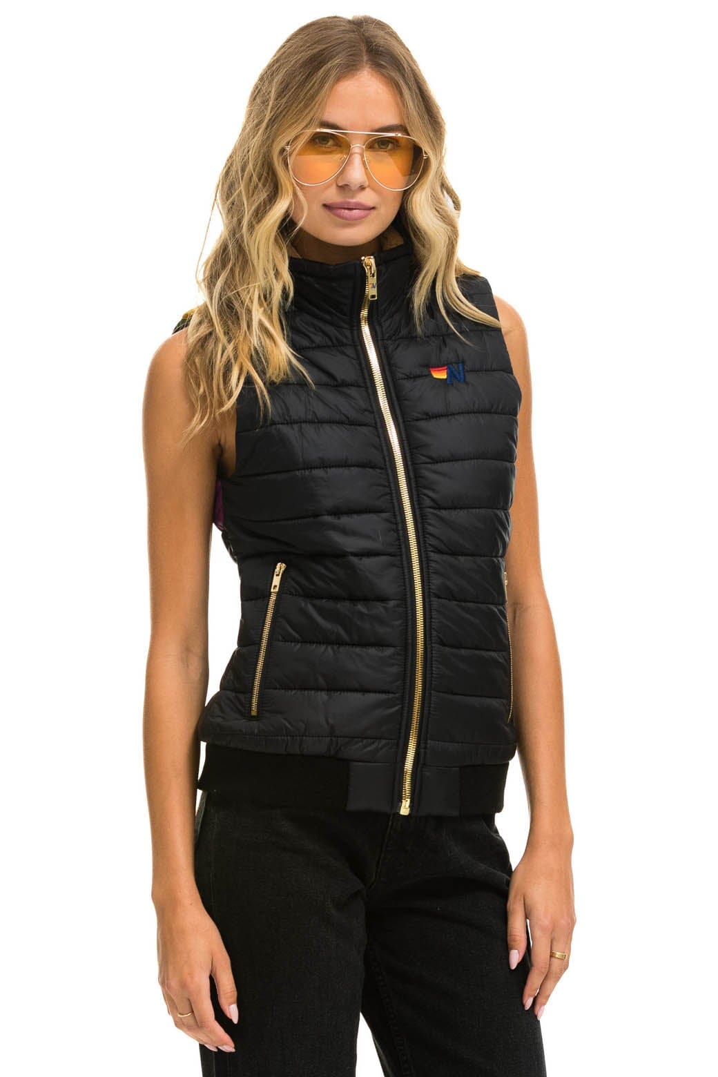 Retro SUNBURST VEST - BLACK