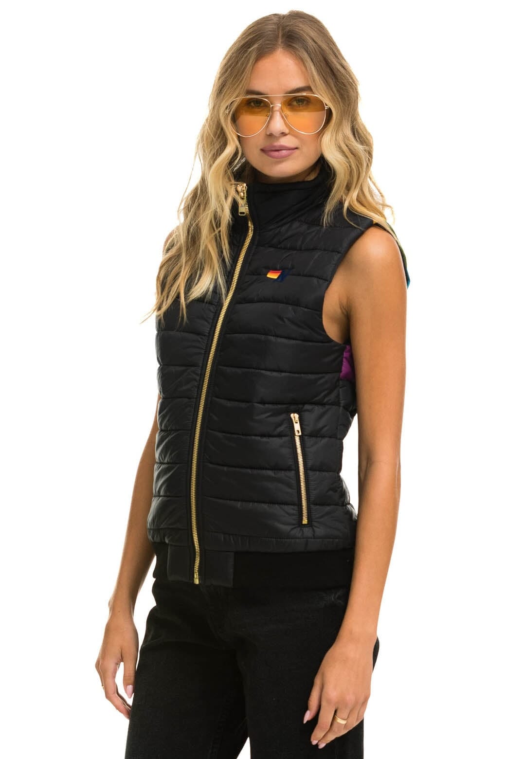 Retro SUNBURST VEST - BLACK