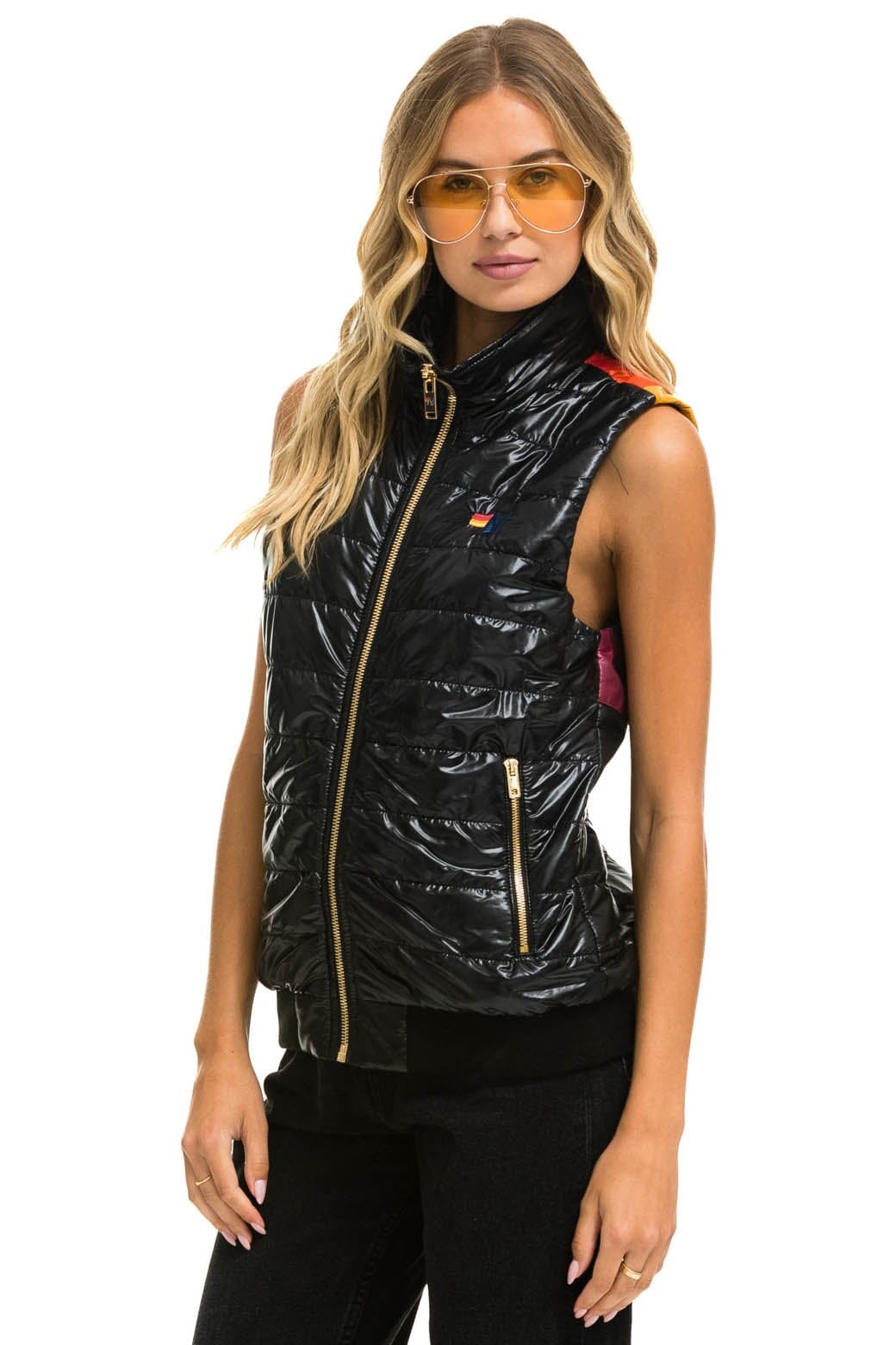 Retro SUNBURST VEST - GLOSSY BLACK