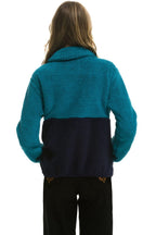 Retro TEDDY APRES HALF ZIP COLOR BLOCK JACKET - CAPRI
