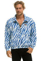 Retro TIGER FLEECE UNISEX HALF ZIP JACKET - BLUE TIGER