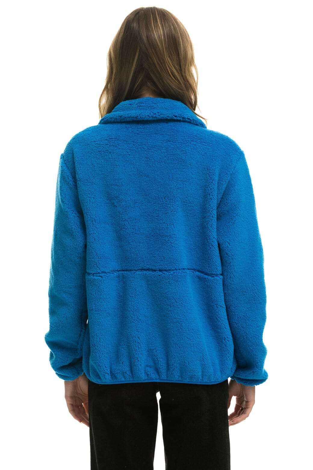 Retro TEDDY UNISEX HALF ZIP JACKET - BLUE CINA