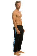 Retro TIGER STRIPE SWEATPANTS - BLACK BLUE TIGER
