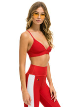 Retro TRIANGLE ADJUSTABLE WOMENS SPORTS BRA - CHERRY