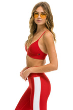 Retro TRIANGLE ADJUSTABLE WOMENS SPORTS BRA - CHERRY