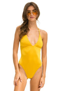 Retro TRIANGLE ONE PIECE SWIMSUIT - REGGAE