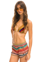Retro TULUM RAINBOW JOGGER SHORTS - RED