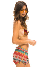 Retro TULUM RAINBOW JOGGER SHORTS - RED