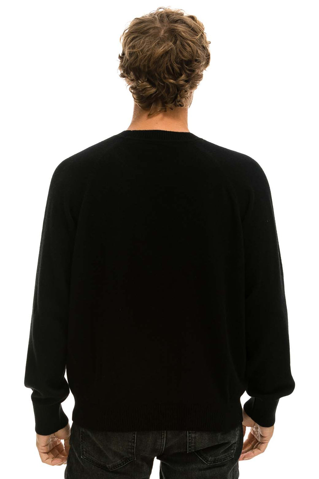 Retro UNISEX BOLT CASHMERE LIGHT SWEATER - BLACK WHITE BOLT