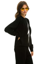 Retro UNISEX BOLT CASHMERE LIGHT SWEATER - BLACK WHITE BOLT