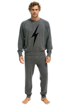 Retro UNISEX BOLT CASHMERE LIGHT SWEATER - DEEP HEATHER BLACK BOLT